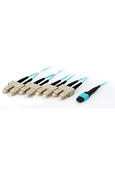 EQUIP Cablu patch MTP->SC 3.00m 8 fibre M/M OM4 turcoaz în husă polietilenă
