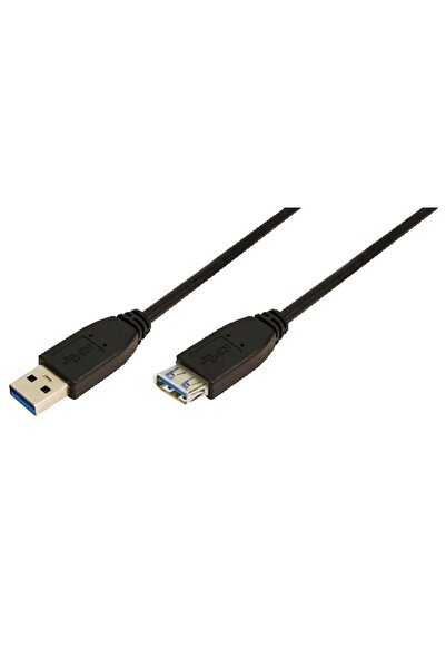 LogiLink USB 3.0 cable, USB-A/M to USB-A/F, black, 2 m 2m USB A - USB A 3.0 F...
