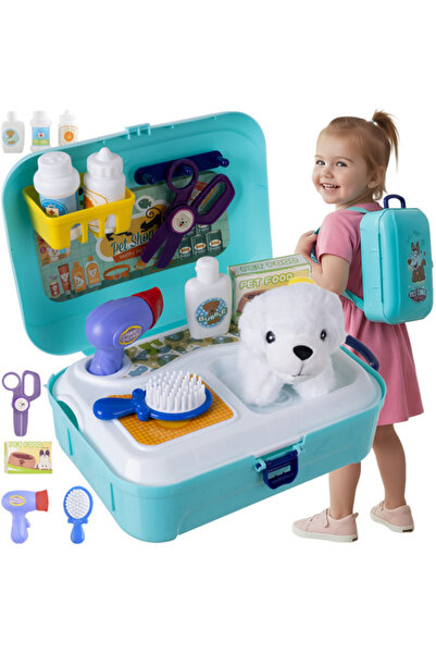 ISO TRADE Kids Dog Grooming Playset in Backpack, 9-Piece Set