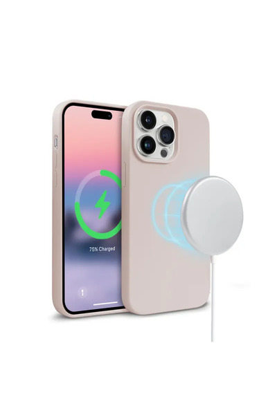 Crong Husă Magnetică Colorată - Etui iPhone 14 Pro Max MagSafe (piaskowy r√≥≈º)