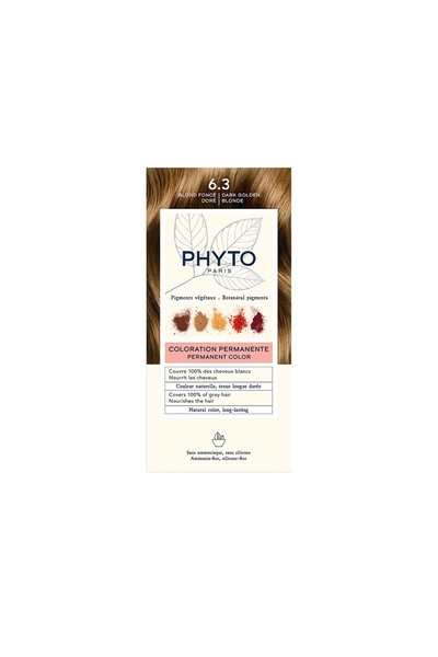 Phyto Κιτ Βαφής Μαλλιών Χρώμα 6.3 Σκούρο Χρυσόξανθο
