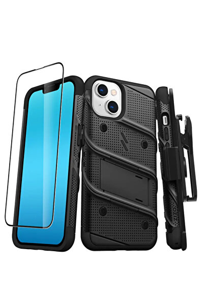 Zizo Seria BOLT - Husă de protecție pentru iPhone 14 cu sticlă 9H pentru ecra...
