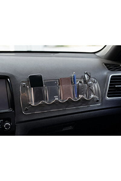 EP GARAJ OTOMOTİV Universal Transparent In-Car Organizer – 5 Compartment Mult...