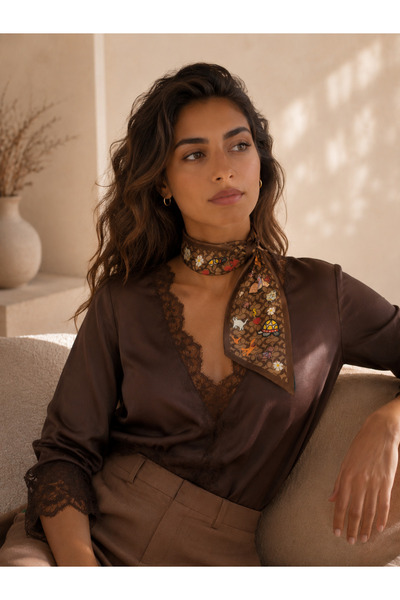 nehir eşarp وشاح رقبة بنمط حيواني بسيط 175×13 سم