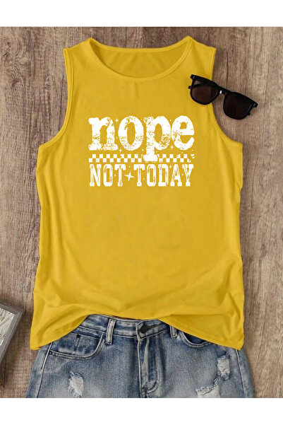 SUNFREE Not Today Printed Regular Summer Sleeveless Crew Neck Women's Tshirt