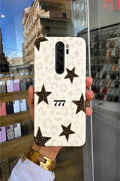 OVADA Redmi Note 8 Pro Uyumlu Yıldız Leopar Desenli Telefon Kılıfı
