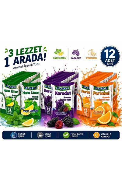 POLI NANE LİMON 4 ADET+KARADUT 4 ADET+PORTAKAL 4 ADET