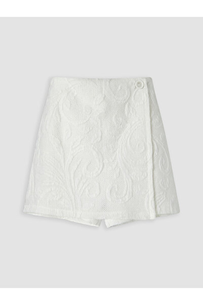 LC Waikiki Rmz Gi̇yi̇m Farkiyla Embroidered Girls' Shorts Skirt