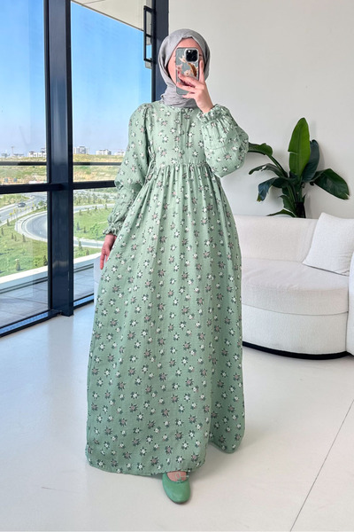 Ovn. Floral Patterned Tie Dress - Green