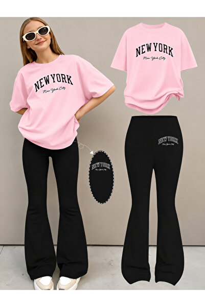 YUNAYT Set de pantaloni evazați și tricou spaniol pentru fete