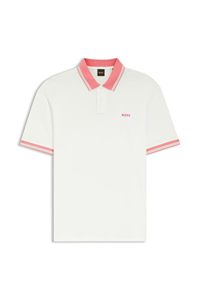 BOSS Ekru Erkek Logo Baskılı T-Shirt Pe_Blocks_50560372