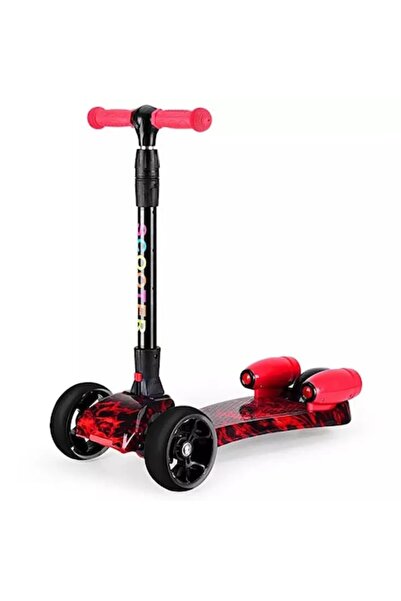 Amigo Scooter with steam, sounds, illuminated wheels and Bluetooth, Abstract Red