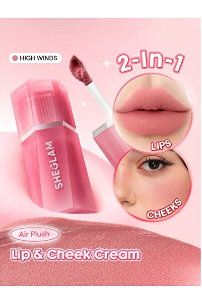 SHEGLAM Air Plush Lip & Cheek Cream - High Winds Doğal Bitişli Kadife Dokulu ...