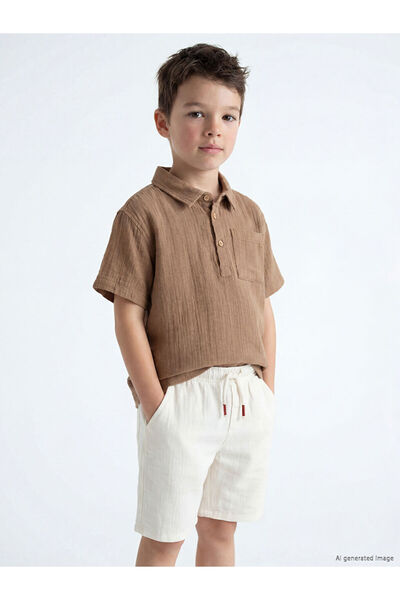 LC Waikiki Esvab • Modern & Distinctive Short Sleeve Muslin Boys' Shirt