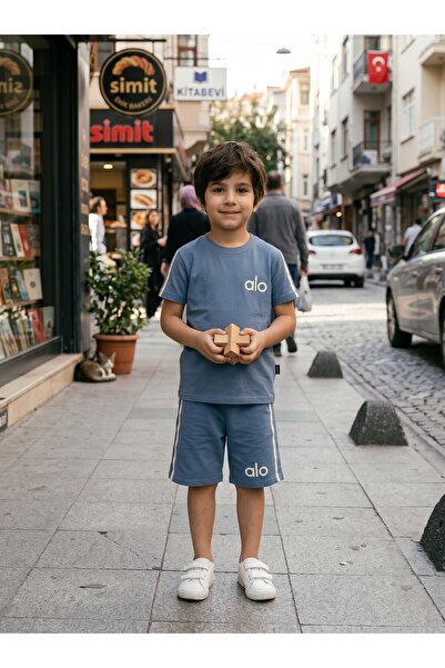 Nio Lua Boy's Striped Sports Shorts Set Summer Cotton Set