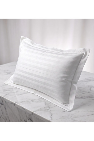 Oasis Cotton Hotel Pillowcase Set Striped 2 Pieces 50% Cotton 50% Micro - Siz...