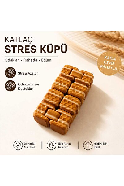 EBA HOME 1 ADET KAHVERENGİ & LATTE Katlaç- infinity cube - sonsuz küp & stres...
