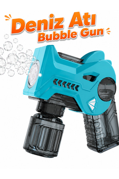 a v d a Deniz Atı Pilli Bubble Gun Işıklı Otomatik Baloncuk Köpük Tabancası