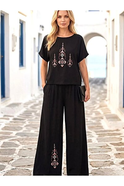 Arya Nisa Kids Ženska etnička bluza i pantalone sa vezom od zumbula