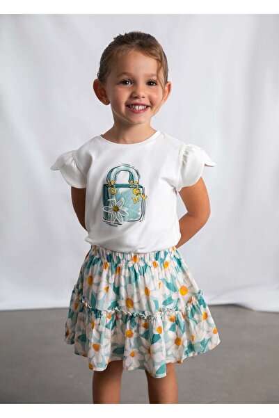 MAYORAL Girl's Floral Skirt Green
