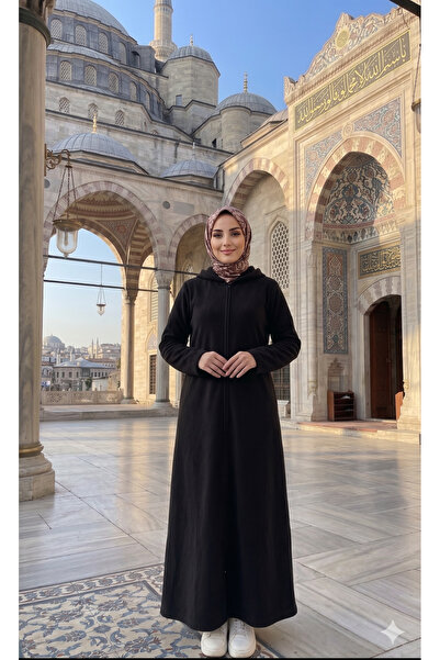 Tradinyom Premium Quality Winter Hooded Hijab Long Dress with Pockets