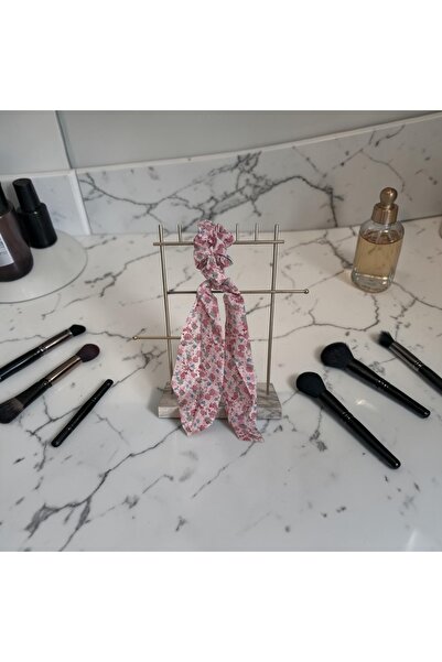 Nills Baby & Kids Çiçek Desenli Uzun Fularlı Scrunchie Saç Tokası
