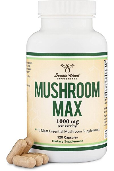 Double Wood Supplements Mushroom Complex - 1,000mg Blend of Top 10 Essential ...