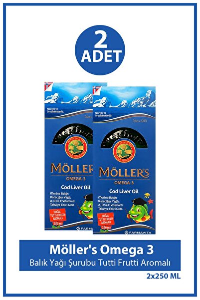 Möller's Omega-3 Balık Yağı Şurubu Tutti Frutti 250 ml 2 Adet