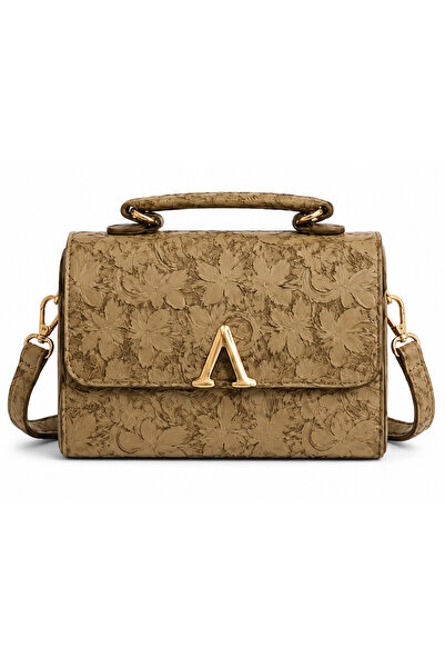 Gernic Vintage Floral Embossed Women’s Crossbody Handbag Khaki Beige