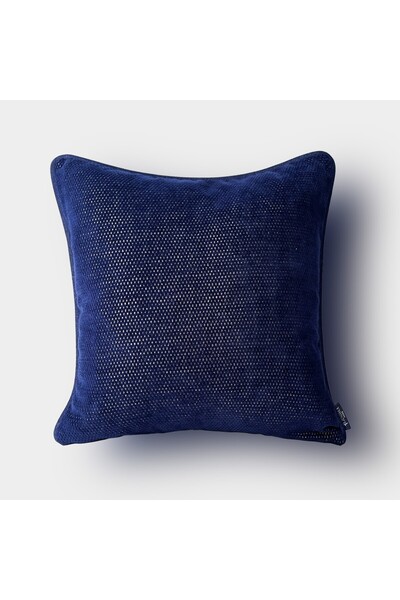 Lidoma Home غطاء وسادة بنمط منقوش باللون الكحلي - 45x45 - ذهبي