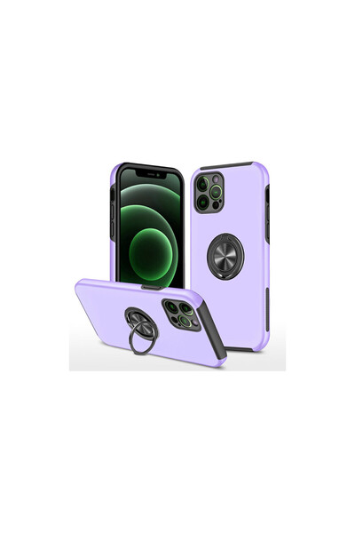 Generic Brand iPhone 12 Pro Compatible Case Elite Ring Cover - Purple