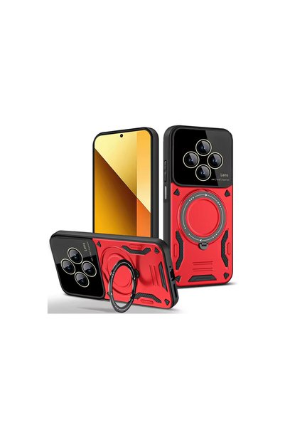 TakÇalıştır Redmi 14C Compatible Case with Joy Lens Stand - Red