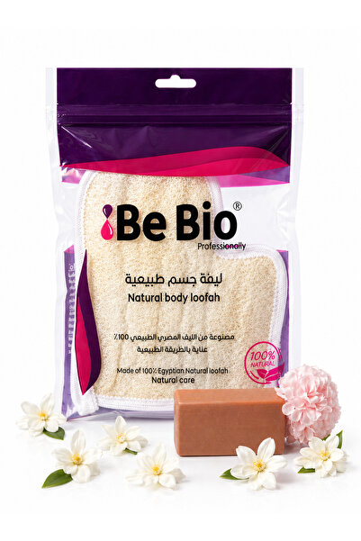 Be Bio Professionally ليفة استحمام عضوية تصميم على شكل كف بأصبع مزدوج الوجه