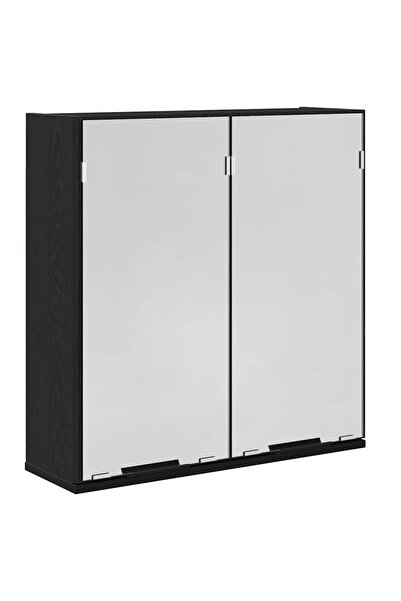 vidaxl Dulap cu oglindă Stejar Negru 64 x 20 x 67 cm Lemn compozit