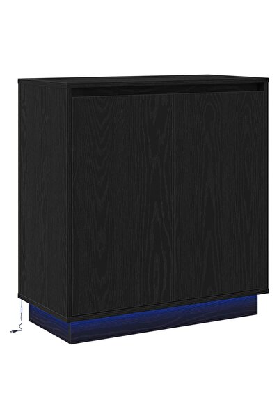 vidaxl Bufet cu raft Stejar Negru 71 x 34.5 x 75 cm Lemn compozit