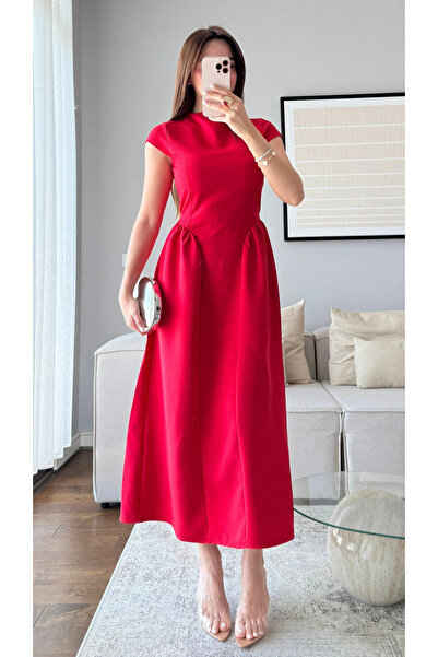 My Blog Red Belted Dress - 5092