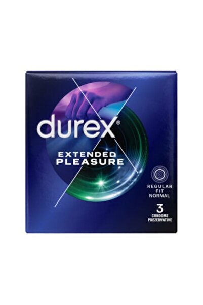 Durex Extended Pleasure Condoms, 3 pcs/set, lubricated, 56 mm diameter