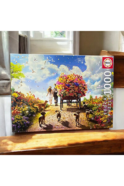 EDUCA Puzzle 1000 Parça Çiçek Taşıyan Araba