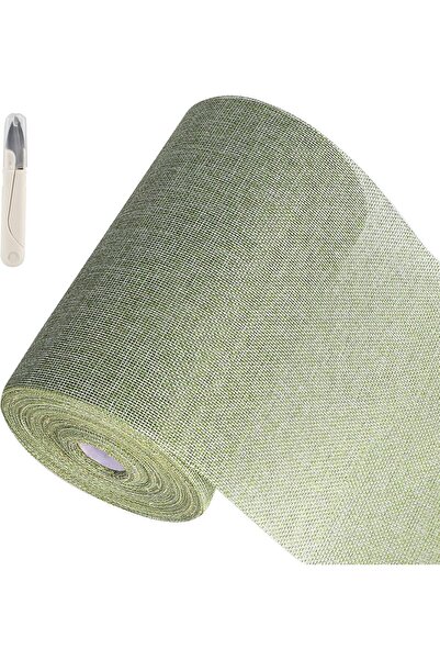 SWAWIS Traversă de masă verde, 20 cm x 25 m, cu aspect de in, pentru nuntă, z...