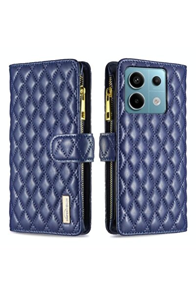 sscase Puff Rhombus Zipper Θήκη Πορτοφόλι Blue (Xiaomi Redmi Note 13 Pro 5G/P...