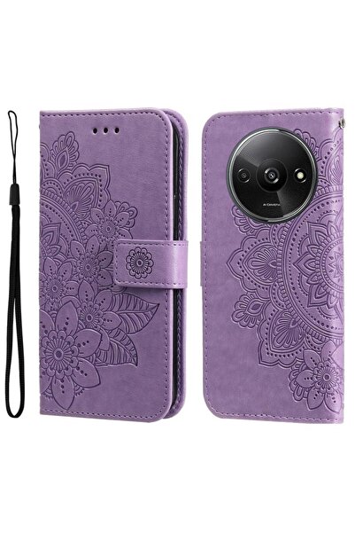 sscase 7-Petal Flowers Θήκη Πορτοφόλι Light Purple (Xiaomi Redmi A3)