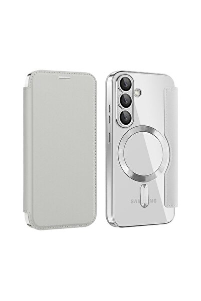 sscase Straight MagSafe Θήκη Βιβλίο Silver (Samsung Galaxy S25 Plus 5G)