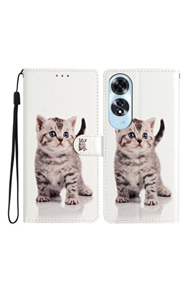 sscase Colored Drawing Θήκη Πορτοφόλι Cat (Oppo A60 4G)