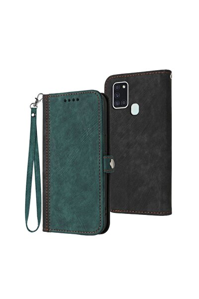 sscase Double Buckle Θήκη Πορτοφόλι Dark Green (Samsung Galaxy A21s)