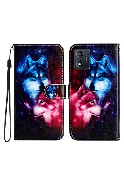sscase Colored Drawing Θήκη Πορτοφόλι Wolf (Motorola Moto E13)
