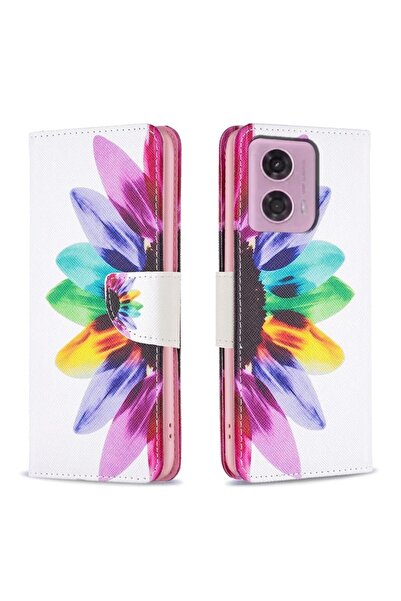 sscase Colored Drawing Θήκη Πορτοφόλι Sun Flower (Motorola Moto E14)