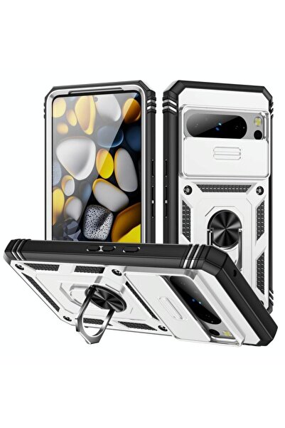 sscase Sliding Camera Σκληρή Θήκη με Δαχτυλίδι White Black (Google Pixel 8 5G)