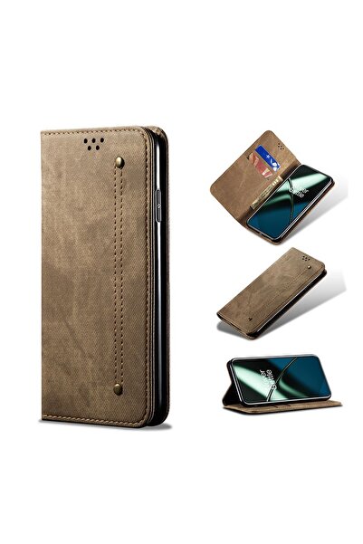 sscase Denim Texture Θήκη Βιβλίο Khaki (OnePlus 11 5G)