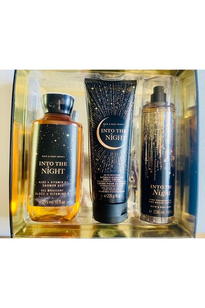 BBW مجموعة هدايا INTO THE NIGHT - كريم للجسم - جل استحمام ورذاذ عطري فاخر - ح...
