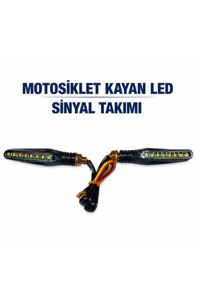 güçlü bisikletmotosiklet Motosiklet Kayan Işık Sarı Led Sinyal Ve Sabit Kırmı...